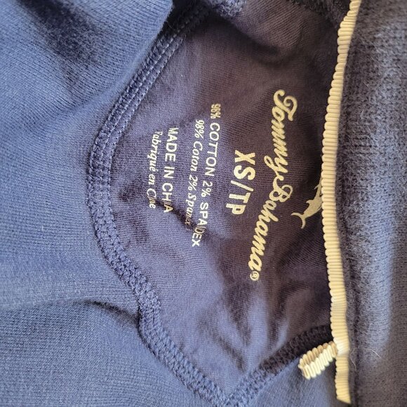 Tommy Bahama Aruba Womens Navy 1/4 Zip Pullover Sweatshirt XS Cotton/Spandex - Picture 5 of 8
